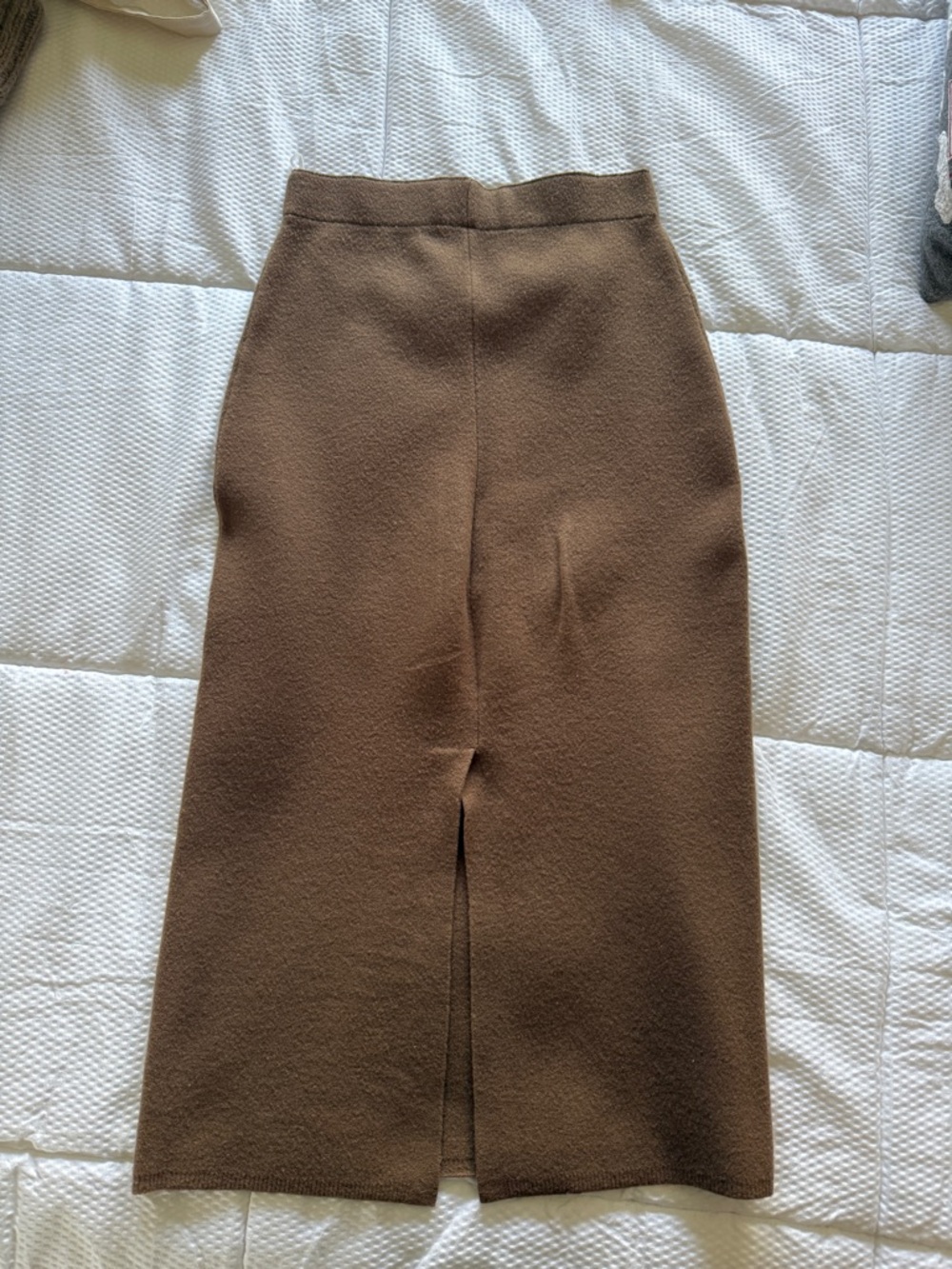 Aritzia Tan Midi Wool Pencil Skirt - Picture 2 of 3